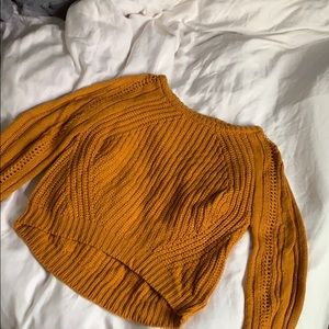 Knitted cropped shirt (long sleeve)